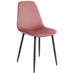 Nordic Living Růžová sametová jídelní židle Raya