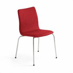 Konferenční židle OTTAWA, červený potah, chrom