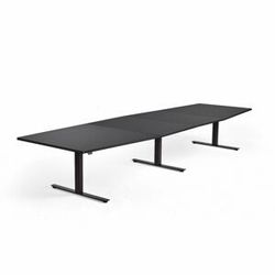 Jednací stůl MODULUS, výškově nastavitelný, 4000x1200 mm, černý rám, černá