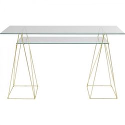 KARE Design Skleněný psací stůl Polar - měděný, 135x65cm