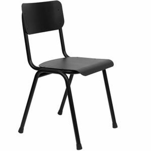 Černá dřevěná jídelní židle ZUIVER BACK TO SCHOOL OUTDOOR