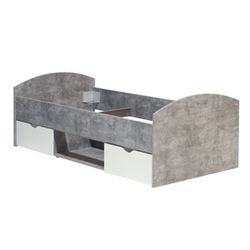 Postel 90x200 LUPO LPL09, beton/bílá