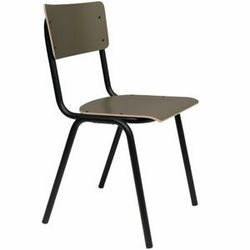 Matná olivová dřevěná židle ZUIVER BACK TO SCHOOL