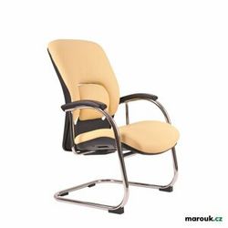 Konferenční židle Office Pro VAPOR MEETING – pravá hovězí kůže, chrom Kůže F02 béžová