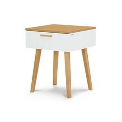 Noční stolek FRISK zásuvka dub bílý 48 x 60 x 46 cm