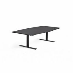 Jednací stůl MODULUS, výškově nastavitelný, 2400x1200 mm, černý rám, černá