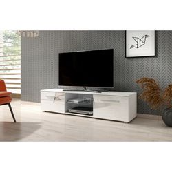 Televizní stolek MOON 140 2K, bílý vysoký lesk