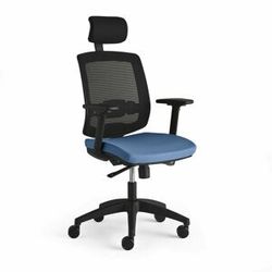 Kancelářská židle STANLEY, s područkami a opěrkou hlavy, světle modrá