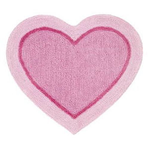 Růžový dětský koberec ve tvaru srdce Catherine Lansfield, 50 x 80 cm