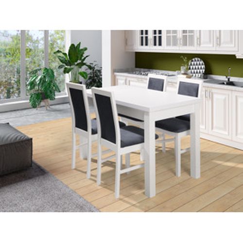 Bílý jídelní set Maxion 5 (stůl + 4x židle)