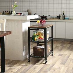 Kuchyňský odkládací stolek hnědý 60x40 cm