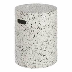 Bílý betonový odkládací stolek Kave Home Jenell, ⌀ 35 cm