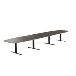 Jednací stůl AUDREY, 5600x1200 mm, černý rám, tmavě šedá deska