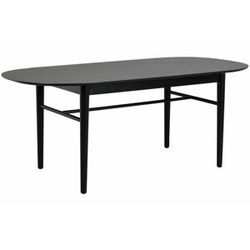 Černý jasanový oválný jídelní stůl ROWICO AKITA 190 x 90 cm