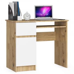 Počítačový stůl PIKSEL levá - dub artisan/bílá