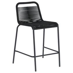 Černá proplétaná barová židle LaForma Glenville 62 cm