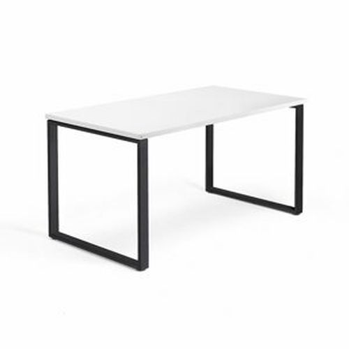 Psací stůl MODULUS, O-podnož, 1400x800 mm, černý rám, bílá