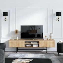 Televizní stolek MATIAS dub, černý
