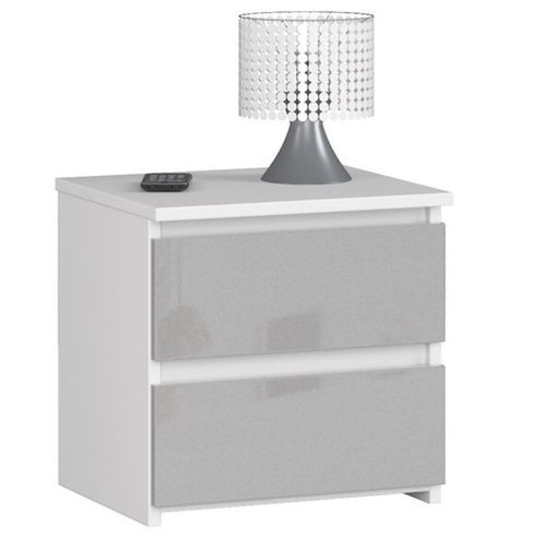 Noční stolek CL2 - bílá/metalic lesk