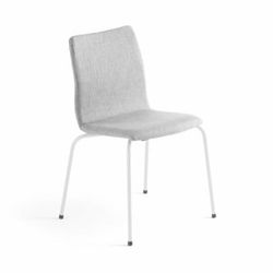 Konferenční židle OTTAWA, stříbrně šedý potah, bílá