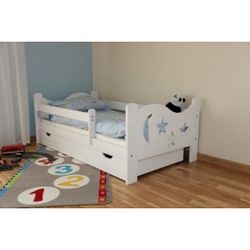 Arb-x Postel Bohoušek 180 x 80 cm - barva Bílá + PUR matrace + rošt + šuplík pod postel