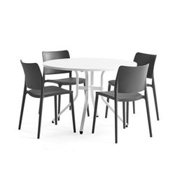 Sestava Various + Rio, 1 stůl a 4 antracitové židle