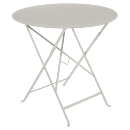 Světle šedý kovový skládací stůl Fermob Bistro Ø 77 cm