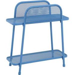 Modrý kovový odkládací stolek na balkon ADDU MWH, výška 70 cm