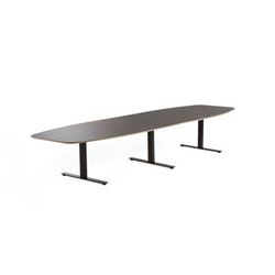 Jednací stůl AUDREY, 4000x1200 mm, černý rám, šedohnědá deska