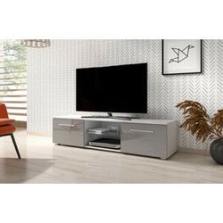 VIVALDI Televizní stolek MOON 140 2K, bílý/šedý vysoký lesk