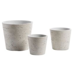 Kave Home Set tří béžovo šedých betonových květináčů LaForma Lux I.