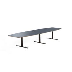 Jednací stůl AUDREY, 4000x1200 mm, černý rám, šedomodrá deska