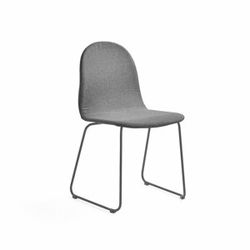 Židle GANDER, ližinová podnož, polstrovaná, šedá