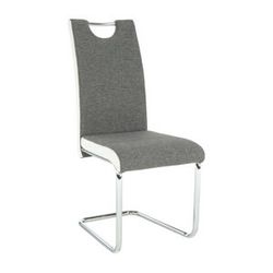 Tempo Kondela Židle IZMA - bílá ekokůže / šedá látka