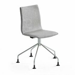 Konferenční židle OTTAWA, podnož pavouk, stříbrně šedý potah, šedá