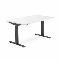 Výškově nastavitelný stůl MODULUS SMART, 1400x800 mm, černý rám, bílá