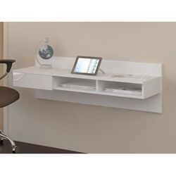 Designový psací stůl UNO, bílá/bílý lesk