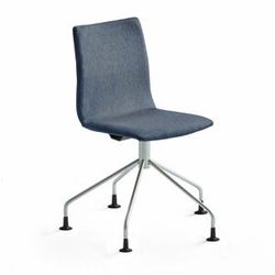 Konferenční židle OTTAWA, podnož pavouk, modrý potah, šedá