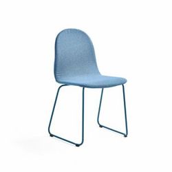 Židle GANDER, ližinová podnož, polstrovaná, modrá