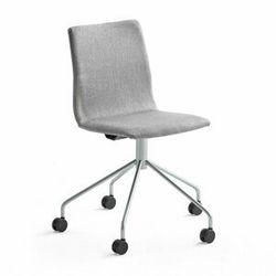 Konferenční židle OTTAWA, s kolečky, stříbrně šedý potah, šedá
