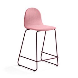 Barová židle GANDER, výška sedáku 630 mm, polstrovaná, podzimní červeň