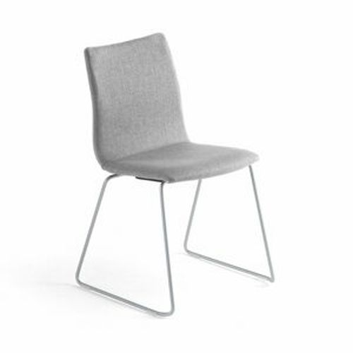 Konferenční židle OTTAWA, ližinová podnož, stříbrně šedý potah, šedá