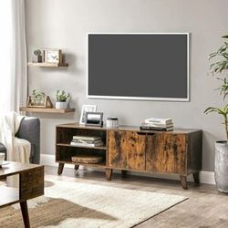 VASAGLE Televizní stolek retro hnědý 140 x 50 x 40 cm
