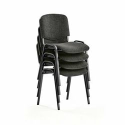 Konferenční židle NELSON, bal. 4 ks, šedý potah, černá