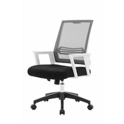 Kancelářská otočná židle DURANGO WHITE – síťovina, šedá, bílá