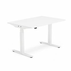 Výškově nastavitelný stůl MODULUS SMART, 1200x800 mm, bílý rám, bílá