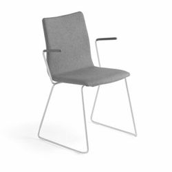 Konferenční židle OTTAWA, s područkami, šedý potah, šedá