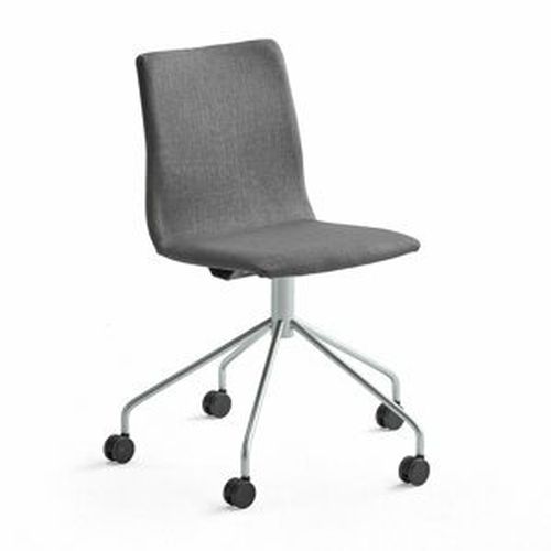 Konferenční židle OTTAWA, s kolečky, šedá, šedý rám