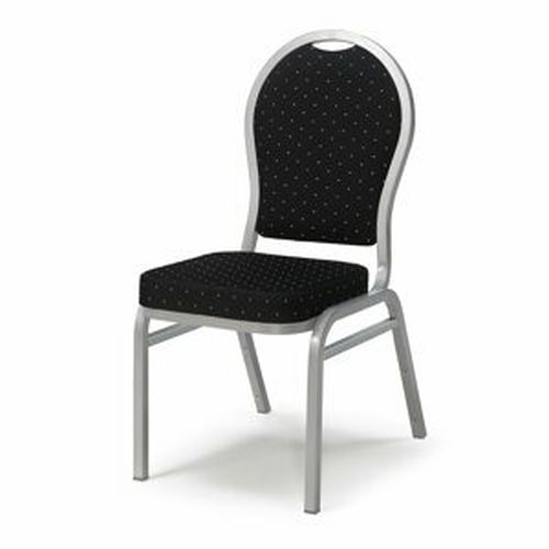 Banketová židle SEATTLE, černá, hliníkově šedý rám