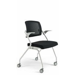 Konferenční židle na kolečkách Bestuhl U20 WHITE — více barev, stohovatelná Černá